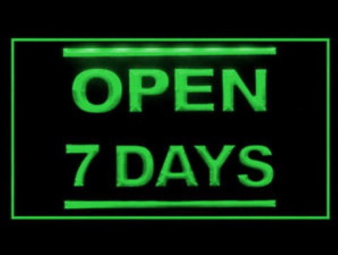 Open 7 Days Available LED Neon Sign